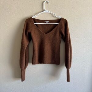 Reformation Cashmere Scoop Neck Brown Sweater size S